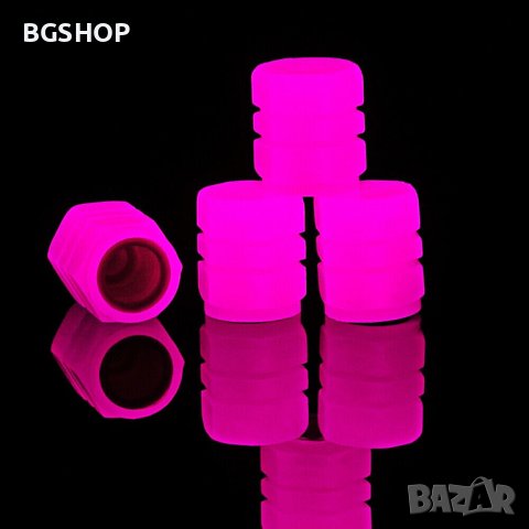 Светещи капачки за вентили на коли, мотори и колела - Pink, снимка 5 - Аксесоари и консумативи - 40575166