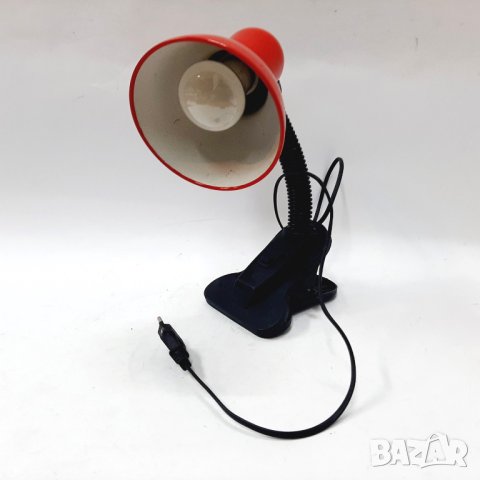 Настолна лампа, червено и черно с щипка(7.4) , снимка 3 - Настолни лампи - 44448278