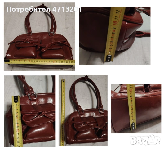 Чанта в цвят бордо, снимка 4 - Чанти - 53180642
