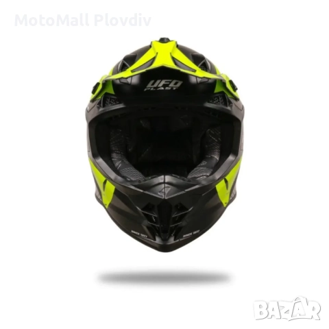 UFO Каска Intrepid Black/Neon Yellow, снимка 4 - Аксесоари и консумативи - 51758235