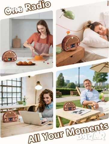 Винтидж DAB+/FM цифрово радио с Bluetooth, ретро преносимо, 3000mAh, снимка 8 - Радиокасетофони, транзистори - 54040290