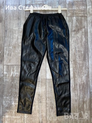 Нов страхотен кожен черен еластичен клин комбинация кажа и трико , снимка 8 - Клинове - 38446545