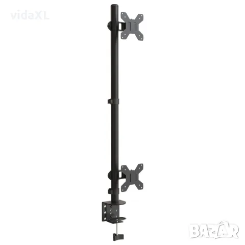 vidaXL Стойка за два монитора черна стомана VESA 75/100 мм, снимка 3 - Стойки, 3D очила, аксесоари - 56147329