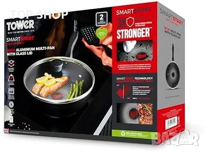 Нов Индукционен 28cm Тиган Tower с Капак за готвене фурна кухня дом, снимка 11 - Прибори за хранене, готвене и сервиране - 49693733