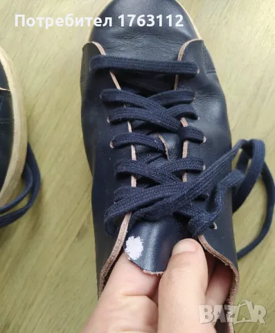 Adidas кожени обувки,38 номер,тъмносини,като нови. Забележка-малка част от кожата на езика изтъркана, снимка 4 - Дамски ежедневни обувки - 48931536