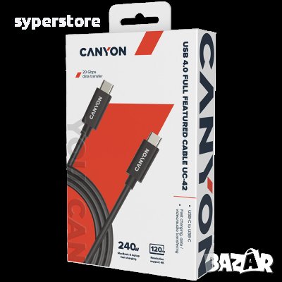 Зареждащ кабел CANYON UC-44, USB TYPE-C to TYPE-C, 2М, Черен SS30253  Additional information Marketi, снимка 2 - USB кабели - 40064190