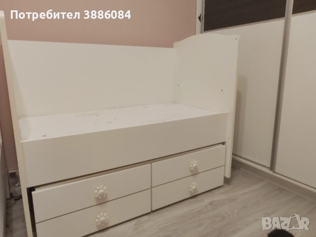 Детска кошара с решетка и двулицев матрак, снимка 2 - Кошарки - 51520285