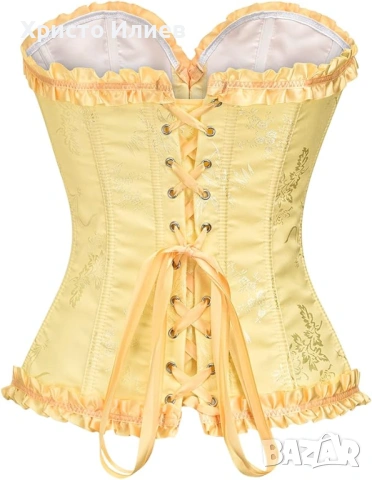 Елегантен Секси корсет с връзки Жълт размер С М, снимка 4 - Корсети, бюстиета, топове - 53906711