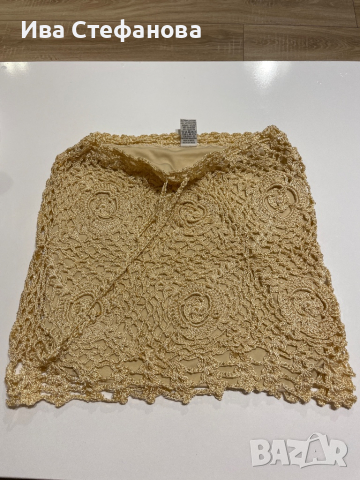 Уникална плажна плетена лятна пола бежов цвят , снимка 10 - Поли - 36514123