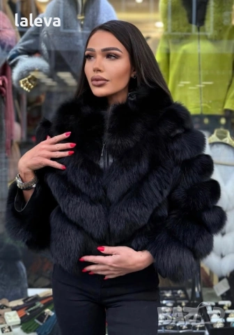 Черно палто от лисица
