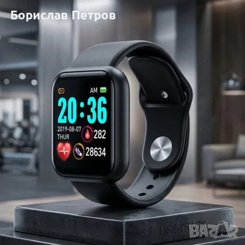 Смарт часовник черен- фитнес тракер с пулс, кръвно, SpO2 и известия от телефон, снимка 3 - Смарт часовници - 55992384