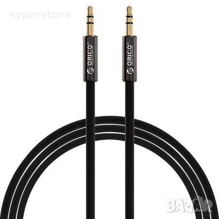 Кабел Стерео жак - Стерео жак 3.5мм Orico XMC-10 1м Черен AUX cable, снимка 1 - Други - 35620471