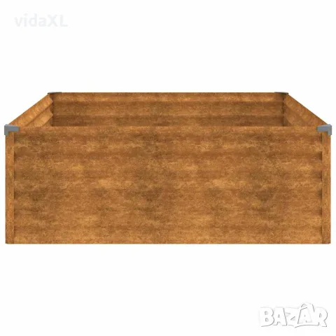 vidaXL Градинска повдигната леха 100x100x36 см кортенова стомана, снимка 4 - Саксии и кашпи - 56146195