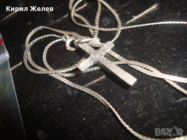СРЕБРИСТО или СРЕБЪРНО СИНДЖИРЧЕ с КРЪСТЧЕ ПОСРЕБРЕНО или СРЕБЪРНО 6954, снимка 8 - Колиета, медальони, синджири - 30285324