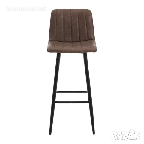 Бар столове с облегалка и дамаска от висококачествена PU кожа, к-кт от 2 бр. C-U-BS-0079BR, снимка 4 - Столове - 49195979