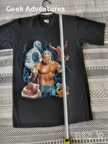 WWE Rey Mysterio Мъжка Черна Keч Тениска Размер S Къс Ръкав, снимка 3 - Тениски - 50099077