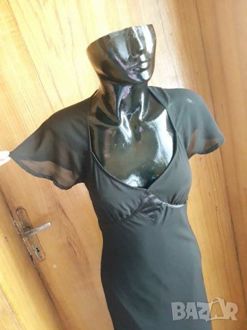 Черна официална рокля под коляното М/Л, снимка 2 - Рокли - 21383527