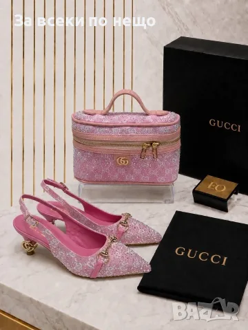 Gucci Дамски Светло Розови Обувки На Ток Гучи - Различни Модели Код E147