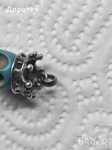 Сребърна висулка с тюркоаз, снимка 5 - Антикварни и старинни предмети - 52345894