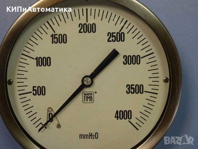 Манометър Nuova Fima Ф160, 0-4000 mm/H2O, снимка 2 - Резервни части за машини - 34902766