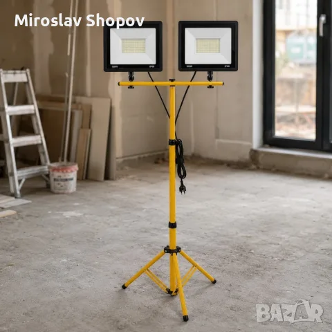⚡ LED работна лампа с тринога и два прожектора 100W IP66