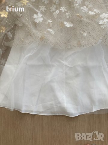 Празнична нова рокля Monsoon с 3d цветя, цвят слонова кост, 164-170см., 14-15г., снимка 9 - Детски рокли и поли - 37376963