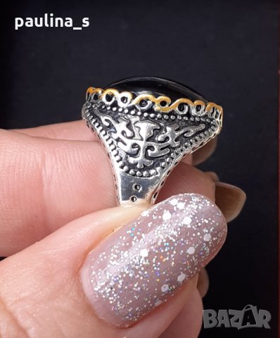 Винтидж пръстен с оксидация и бижутерски бронз , снимка 5 - Пръстени - 29130482