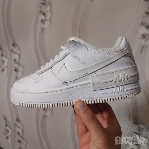 NIKE AIR FORCE 1 Shadow Triple White оригинални маратонки номер 38 , снимка 8 - Маратонки - 47454110