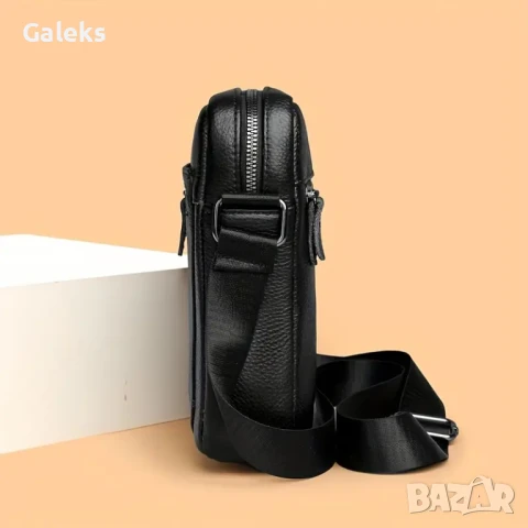 Практична и Елегантна Мъжка чанта (Във варианти Черна ест. и гланцова мека кожа), снимка 8 - Чанти - 49295521