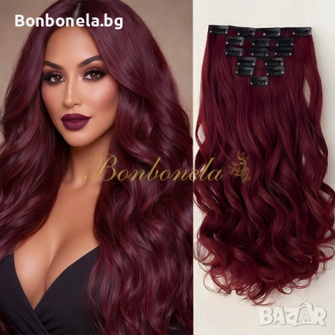 Екстеншън с клипс / Удължение за Коса /треса / треса с клипси , снимка 3 - Аксесоари за коса - 53034501