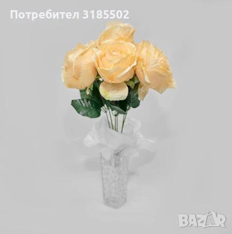 Елегантни изкуствени букети от рози – идеални за декорация и подарък, снимка 4 - Изкуствени цветя - 51227457
