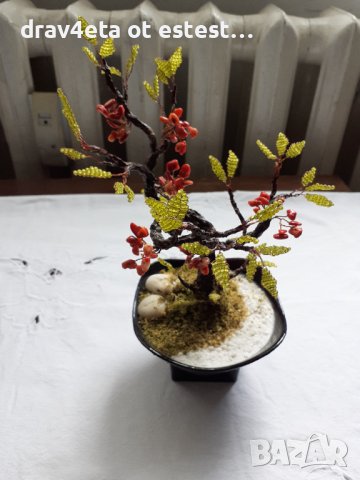 Дръвче от корали ръчна изработка, снимка 3 - Изкуствени цветя - 40839597