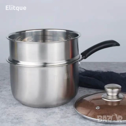 Многофункционална тенджера касерола от неръждаема стомана "Готвене на пара добавка в комплекта ", снимка 3 - Други - 52894808