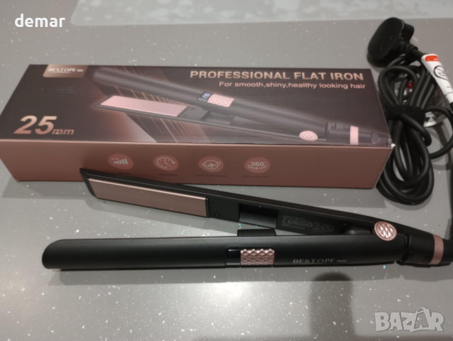 Преса за коса, турмалинова керамична LCD дисплей, регулируема температура, снимка 7 - Преси за коса - 44655087