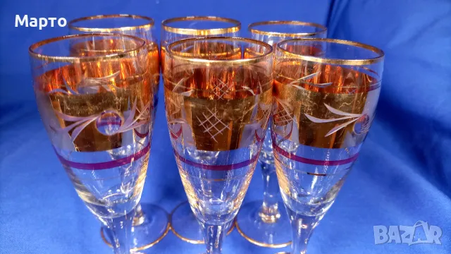 Невероятно красив ретро комплект чаши за концентрат, ракия, снимка 7 - Антикварни и старинни предмети - 50167865