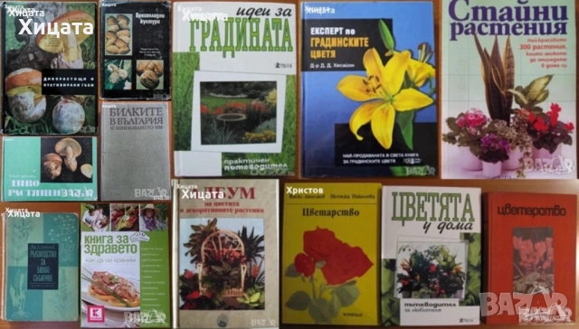 Цветя;Цветарство;Диворастящи и култивирани гъби;Орехоплодни;Камъни,кристали;Билки;Водорасли;Гъби   , снимка 5 - Енциклопедии, справочници - 34246502