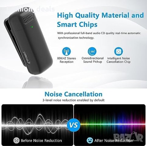 Нов Безжичен Микрофон със Зарядно за iPhone iPad Подарък, снимка 2 - Друга електроника - 42653971