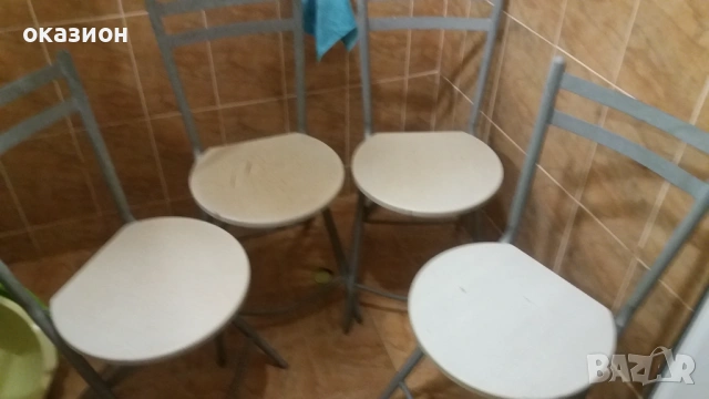 столове сгъваеми метални 4броя, снимка 2 - Столове - 53232267