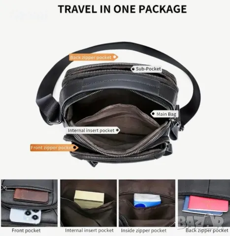 Обемна, Практична и Елегантна Мъжка бизнес чанта - Черна естествена кожа!, снимка 10 - Чанти - 49307322