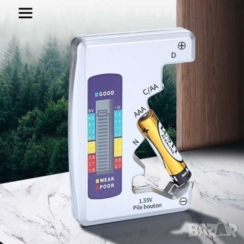 Детектор за мощност на батерии с дисплей,  0.7-9.0V, 92х63х14 мм