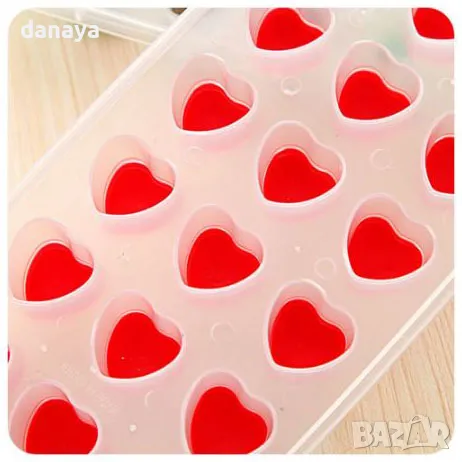 525 Форма за лед със силиконово дъно 18 сърца формички за лед сърце, снимка 4 - Форми - 48902774
