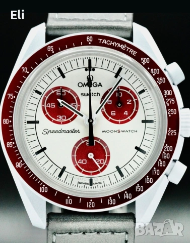 Swatch x Omega Bio Ceramic Moonswatch Mission to Pluto , снимка 6 - Мъжки - 53902185