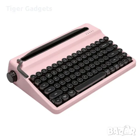 YUNZII QL75 Retro Typewriter – механична клавиатура QMK/VIA, RGB, 3 режима, снимка 3 - Клавиатури и мишки - 56017417