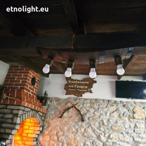 Полилеи, лампи от автентични дъбови бъчви с ръчно изработени дървени чашки , снимка 12 - Полилеи - 51918447