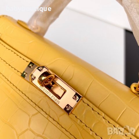 Hermes Kelly Mini yellow , снимка 3 - Чанти - 36780371