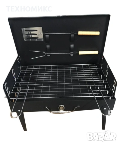 Преносима сгъваема градинска скара , 44x27x37 см, за къмпинг,, снимка 3 - Градински мебели, декорация  - 53030167