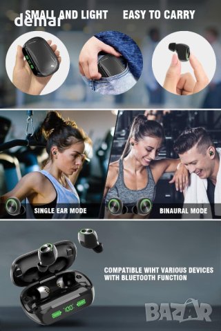 YINPUTENGS Безжични слушалки Bluetooth 5.3 водоустойчиви, снимка 6 - Безжични слушалки - 42829404