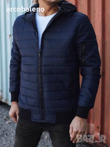 Мъжко преходно ватирано яке с качулка, 2цвята , снимка 7 - Якета - 47724653