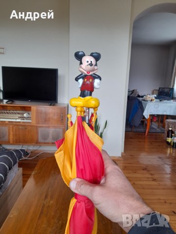 Стар детски чадър Мики Маус, снимка 3 - Други ценни предмети - 42895763