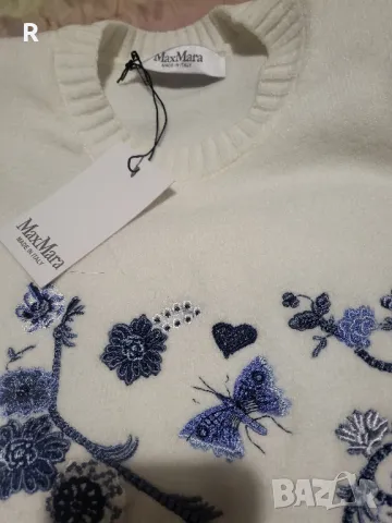 Бяла маркова блуза Мах Мара , снимка 4 - Блузи с дълъг ръкав и пуловери - 48241179